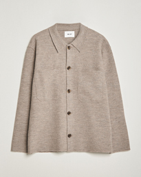 NN07 Jonas Boiled Wool Cardigan Khaki Beige