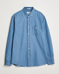 Gant Regular Fit Denim Shirt Semi Light Blue