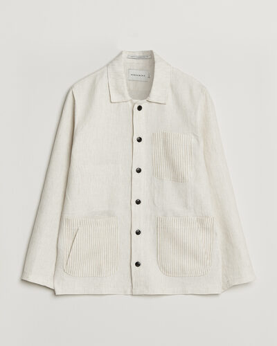 Peregrine Windsor Linen Shacket Beige Stripe