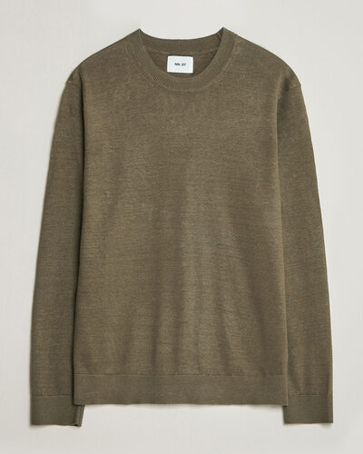 NN07 Ted Linen Knitted Sweater Capers Green
