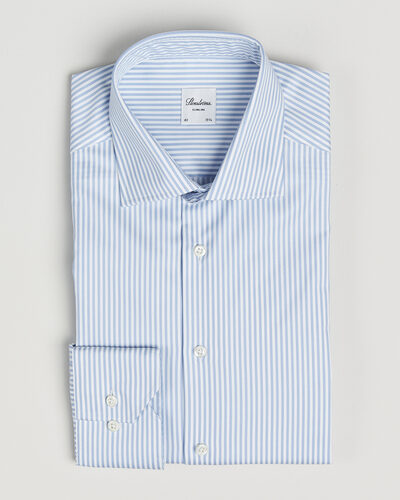 Stenströms Slimline Stripe Cut Away Shirt Light Blue