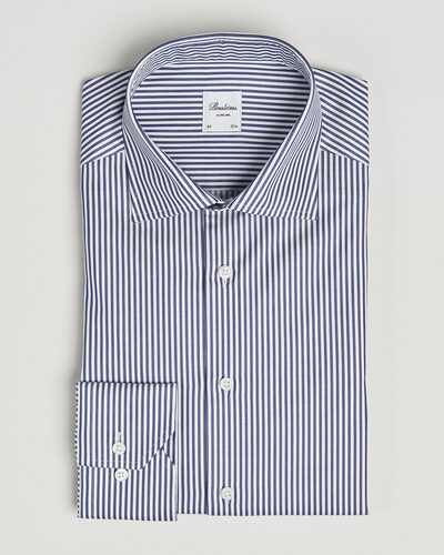 Stenströms Slimline Stripe Cut Away Shirt Navy