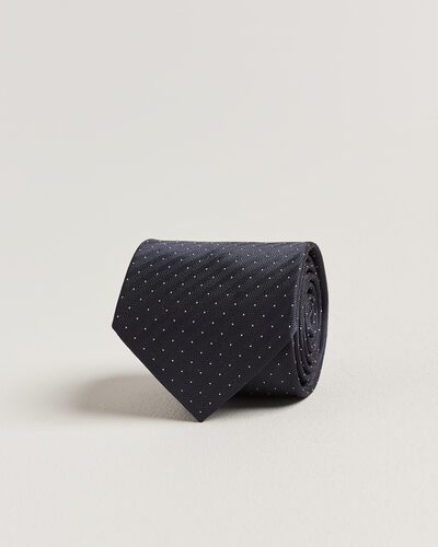Brioni Jacquard Dot Silk Tie Navy