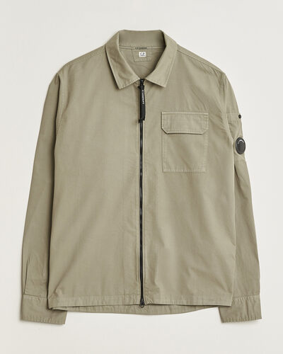 C.P. Company Organic Cotton Gabardine Zip Overshirt Grey