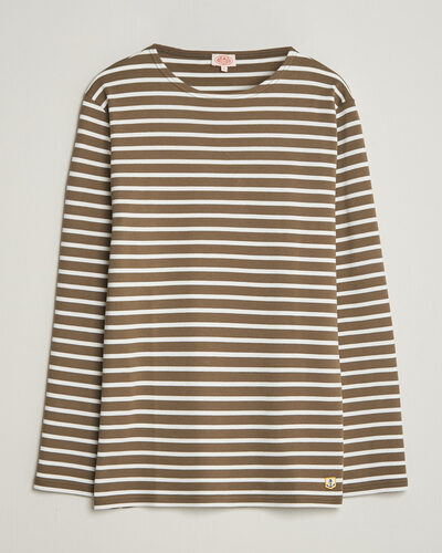 Armor-lux Houat Héritage Stripe Long Sleeve T-Shirt Olive/Milk