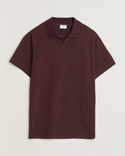 Filippa K Soft Lycra Polo T-Shirt Dark Burgundy