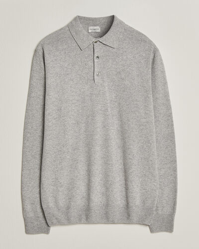 Morgano Wool/Cashmere Polo Mid Grey