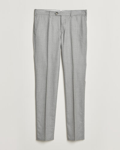 Brunello Cucinelli Slim Fit Flannel Trousers Light Grey