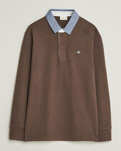 Gant Chambray Solid Heavy Rugger Black Brown Melange