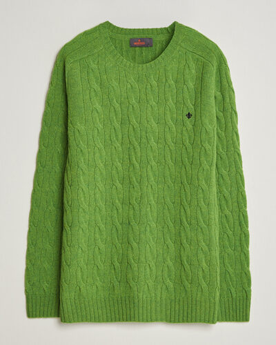 Morris Archard Cable Sweater Green