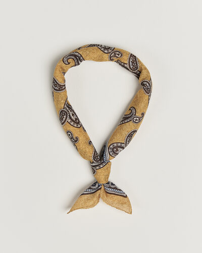 Amanda Christensen Cotton Voile Printed Paisley Bandana Yellow