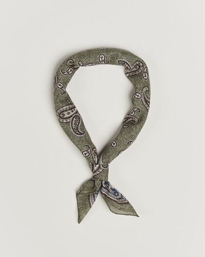 Amanda Christensen Cotton Voile Printed Paisley Bandana Green
