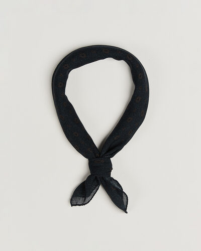 Amanda Christensen Wool Printed Paisley Bandana Navy