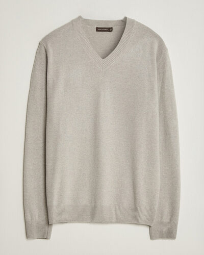 Oscar Jacobson Gregor Wool/Cashmere V-Neck Light Beige