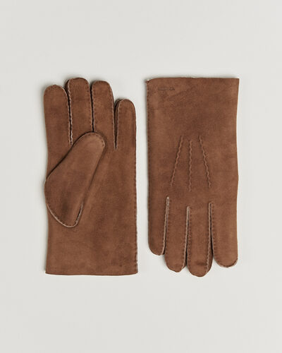 Hestra Bernard Lambskin Suede Glove Brown