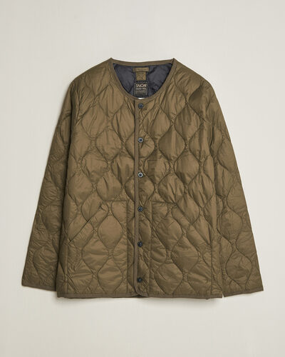 TAION Military Crew Neck Down Jacket Dark Olive
