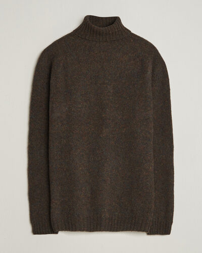Harley Of Scotland Brushed Supersoft Lambswool Rollneck Carob