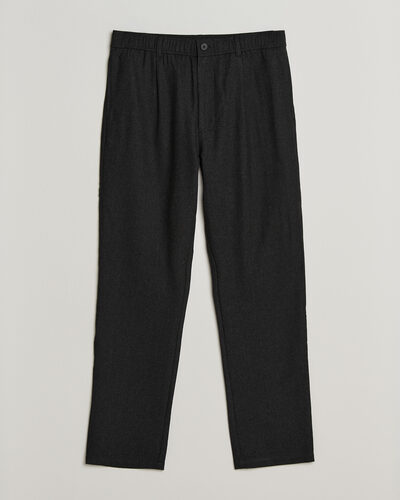 Samsøe Samsøe Bertil Flannel Drawstring Trousers Black Melange