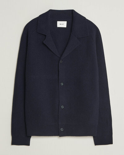 NN07 Shane Wool Knitted Cardigan Navy Blue