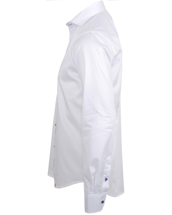 Hombres | Camisas | Oscar of Sweden | Skjorta Slim Fit Vit Paisly Kontrast