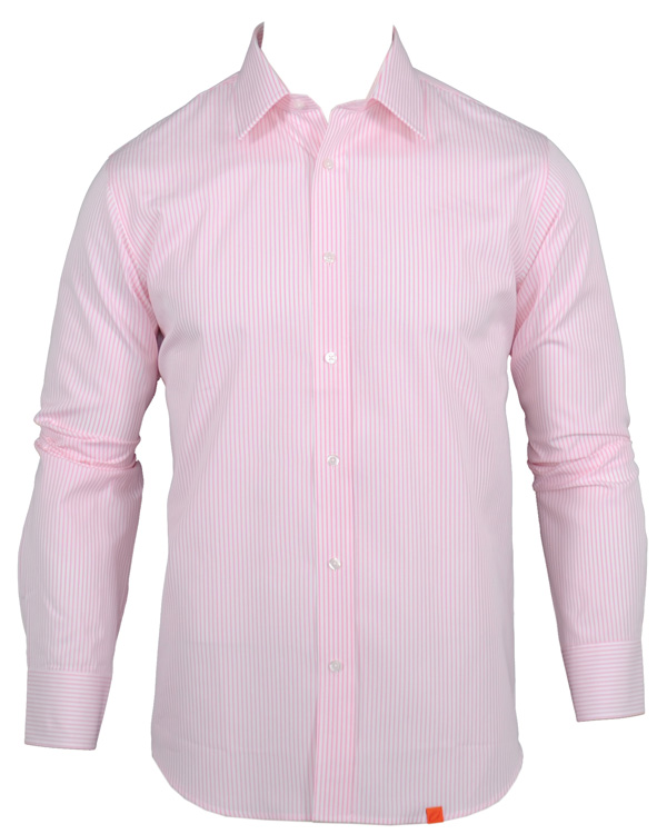 Hombres | Camisas | Oscar of Sweden | Slim Fit Skjorta Randig Rosa
