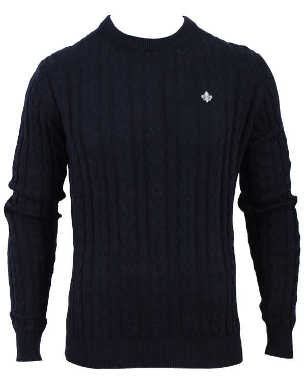 Hombres | Jerséis y prendas de punto | Morris | Biarritz Cable Pullover Navy