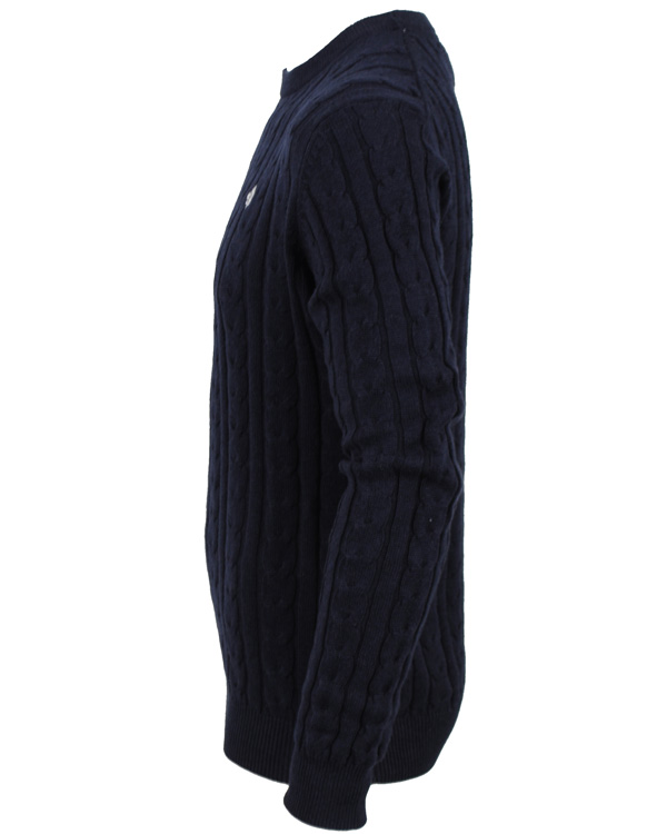 Hombres | Jerséis y prendas de punto | Morris | Biarritz Cable Pullover Navy