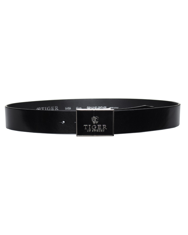 Hombres | Tiger of Sweden Leather Logo Belt Black | Tiger of Sweden | Leather Logo Belt Black