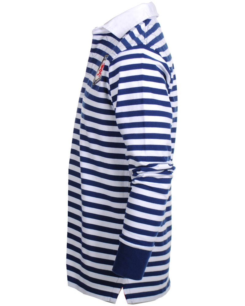 Hombres | Jerséis y prendas de punto | Hackett | London Quilt Stripe Rugger Blue/White