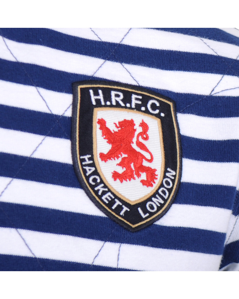 Hombres | Jerséis y prendas de punto | Hackett | London Quilt Stripe Rugger Blue/White