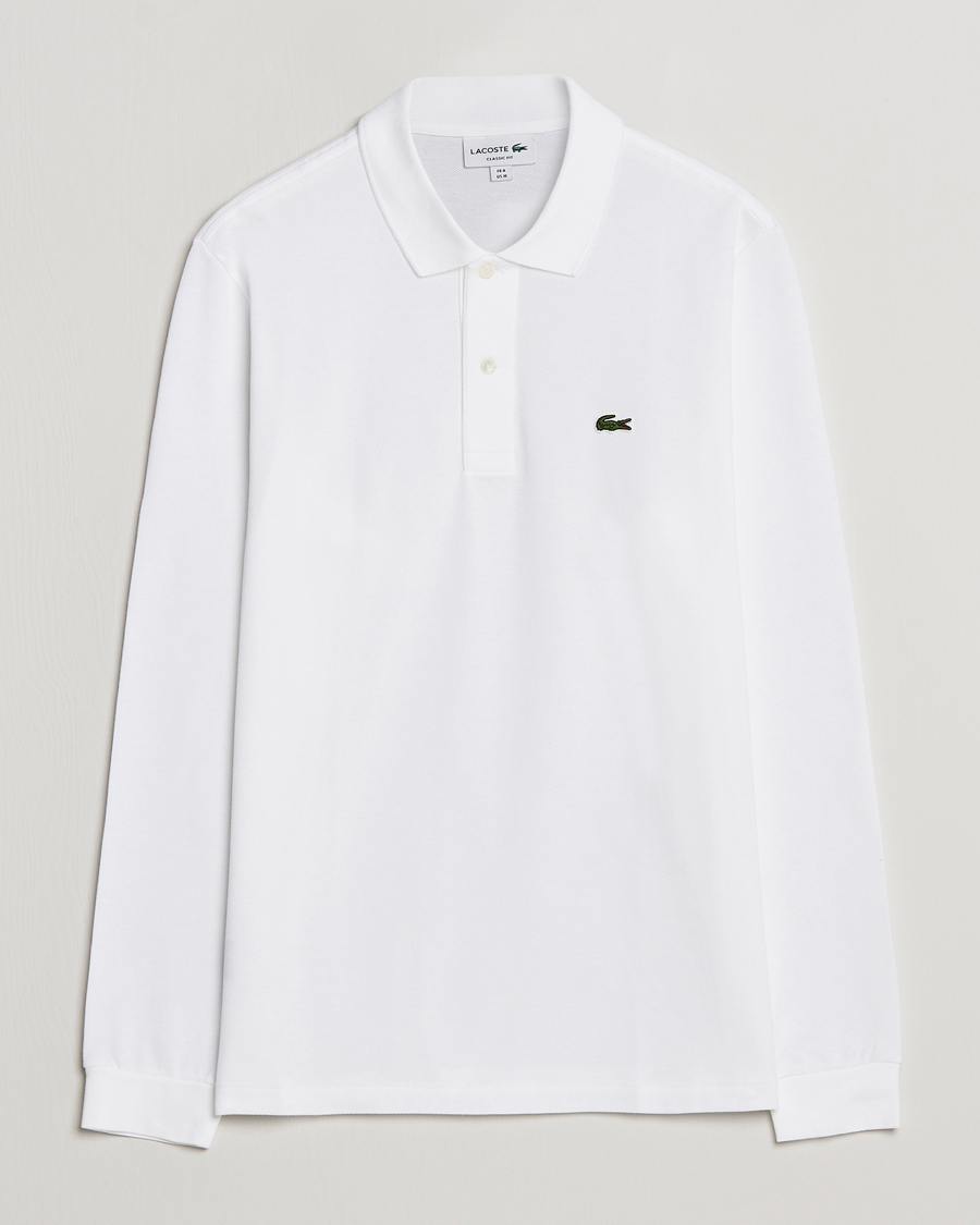 Hombres | Polos | Lacoste | Original Long Sleeve Polo Piké White