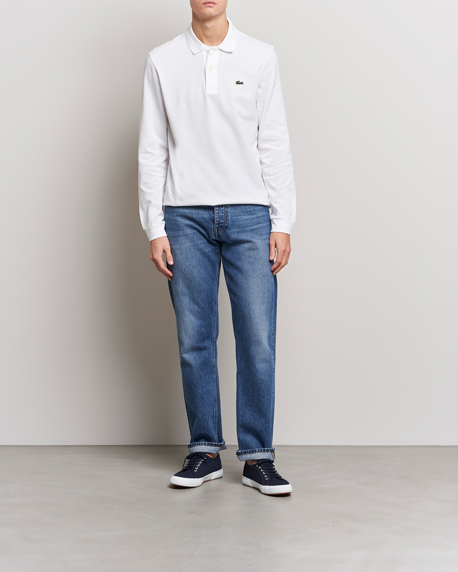 Hombres | Polos | Lacoste | Original Long Sleeve Polo Piké White