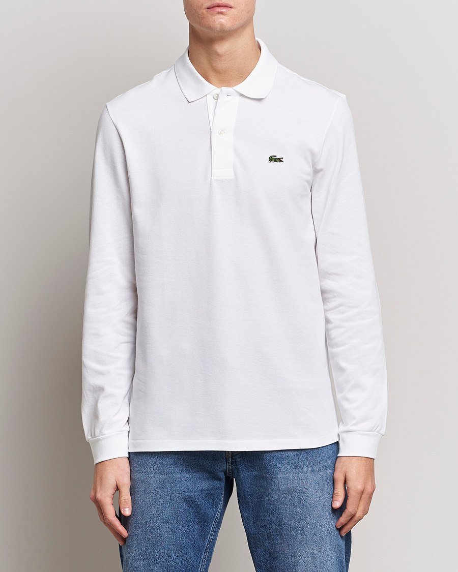 Hombres | Polos | Lacoste | Original Long Sleeve Polo Piké White