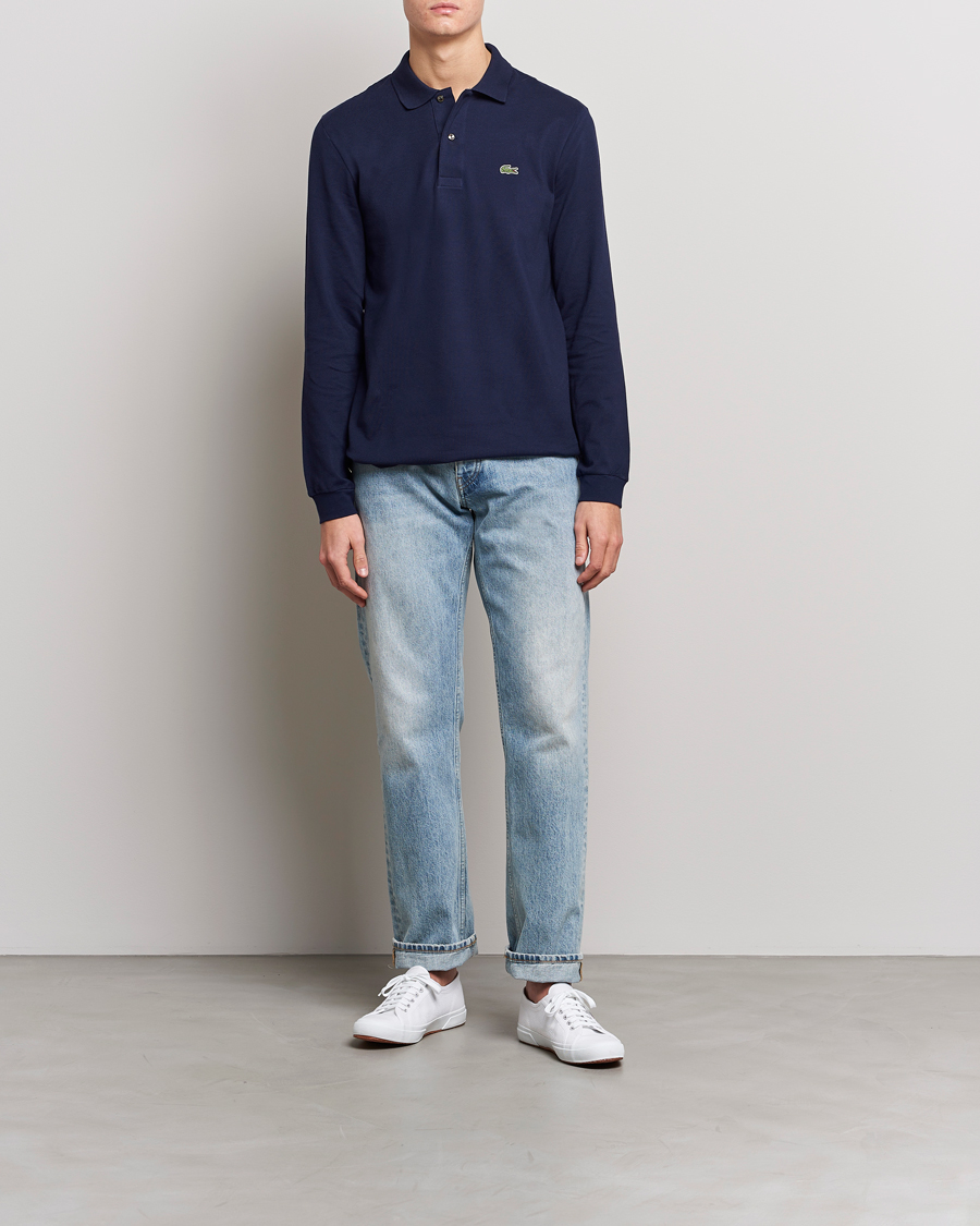 Hombres | Polos | Lacoste | Original Long Sleeve Polo Piké Navy Blue