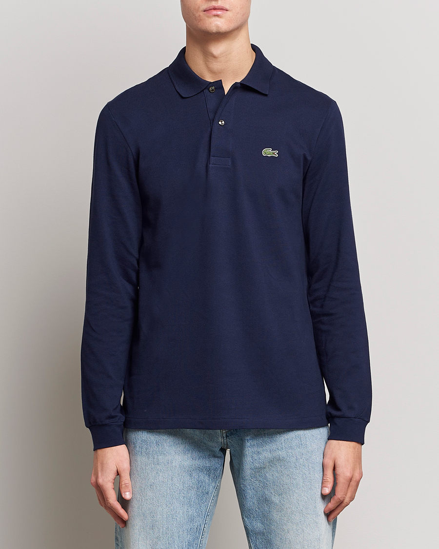 Hombres | Polos | Lacoste | Original Long Sleeve Polo Piké Navy Blue