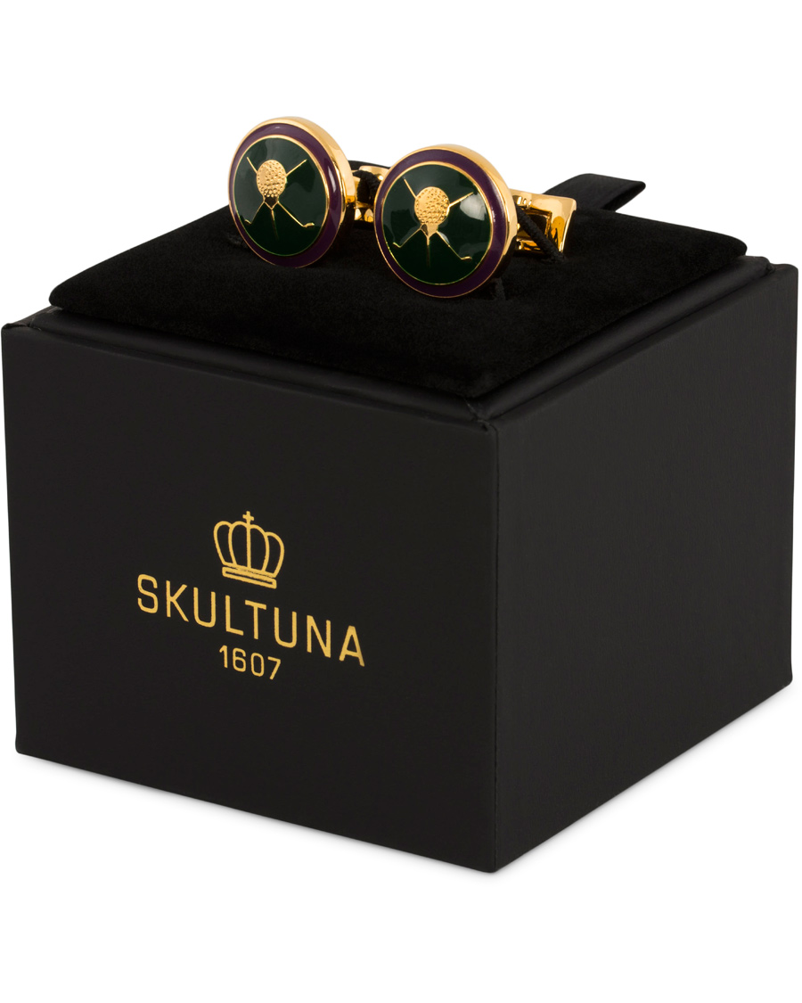 Hombres | Skultuna Cuff Links Golf Gold/Green | Skultuna | Cuff Links Golf Gold/Green