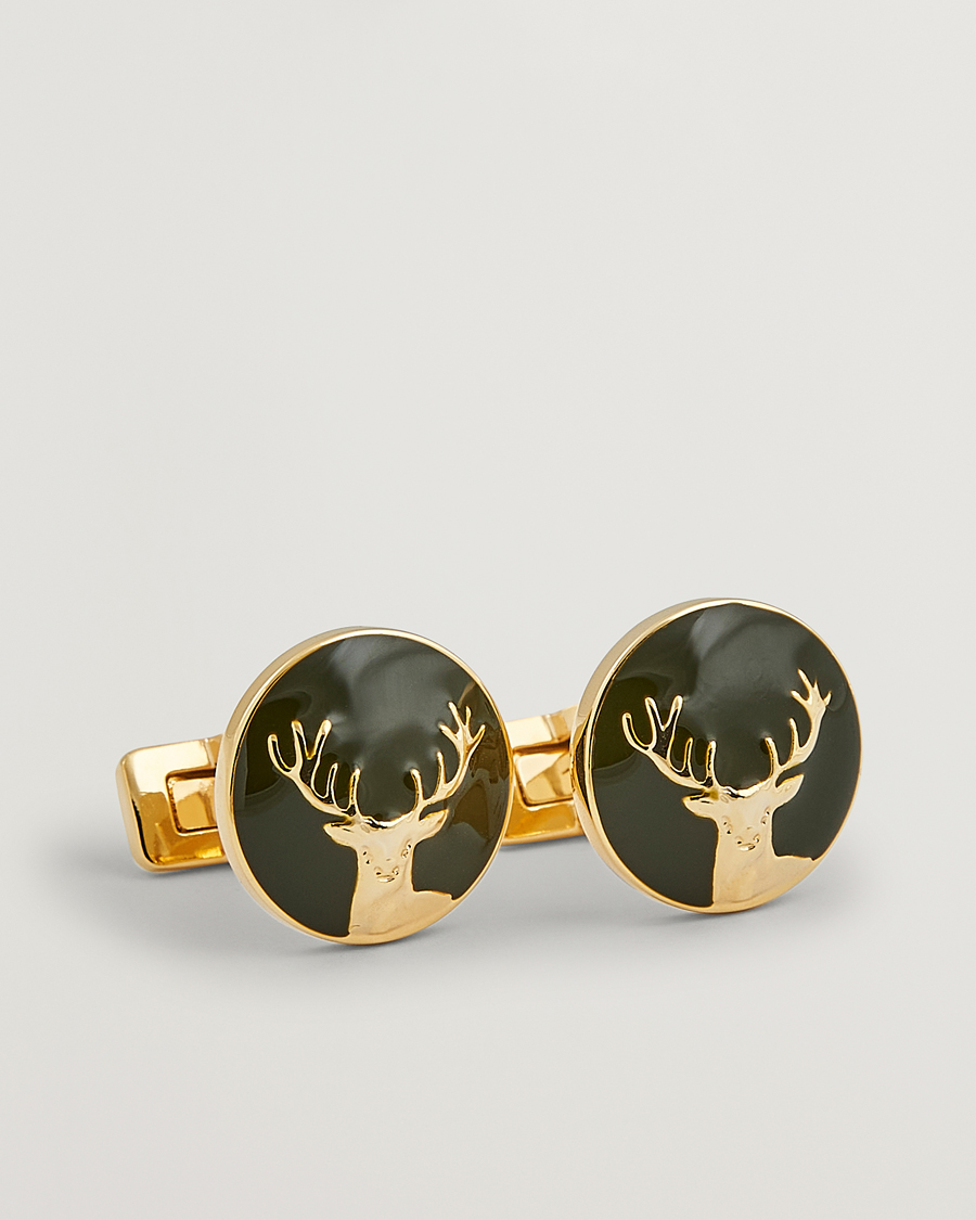 Hombres | Gemelos | Skultuna | Cuff Links Hunter Dear Gold/Green
