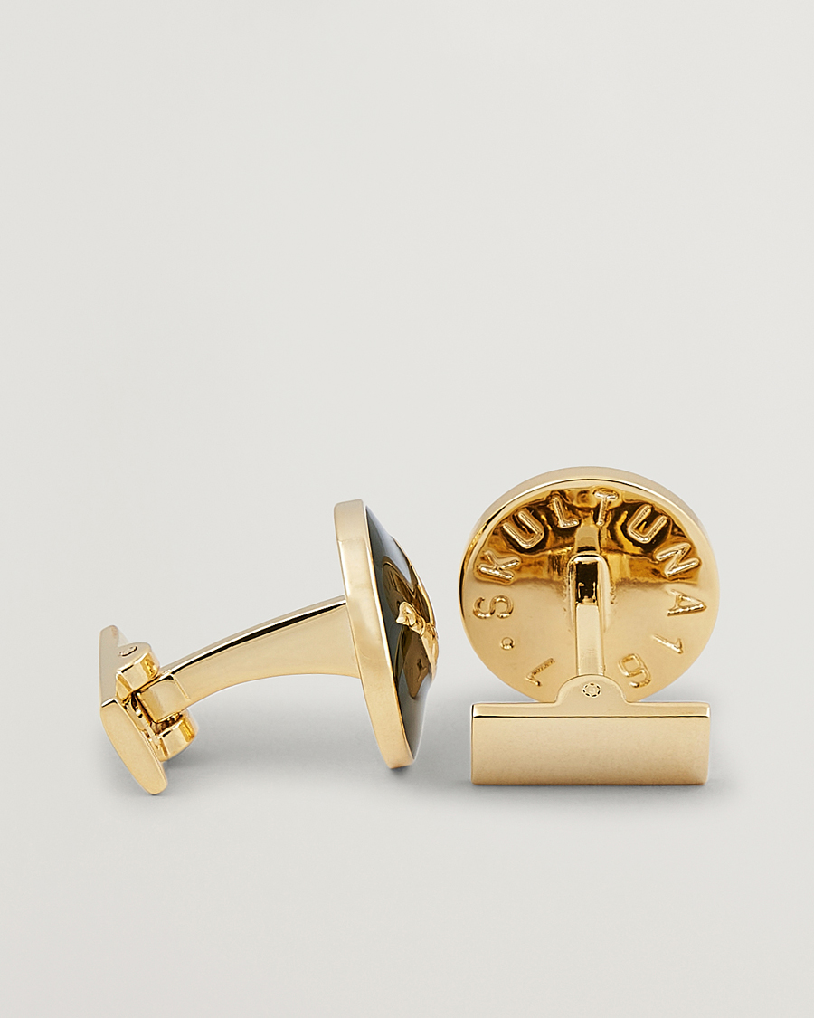 Hombres | Skultuna Cuff Links Hunter Flying Duck Gold/Green | Skultuna | Cuff Links Hunter Flying Duck Gold/Green