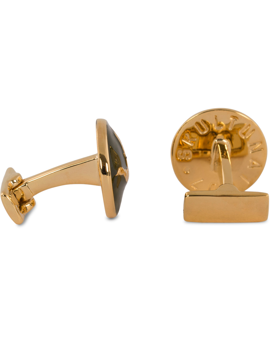 Hombres | Skultuna Cuff Links Hunter Flying Duck Gold/Green | Skultuna | Cuff Links Hunter Flying Duck Gold/Green