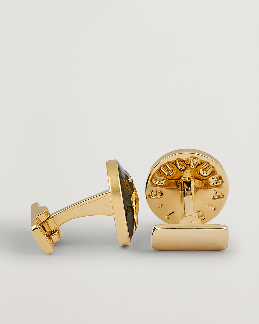 Hombres | Skultuna Cuff Links Hunter The Moose Gold/Green | Skultuna | Cuff Links Hunter The Moose Gold/Green