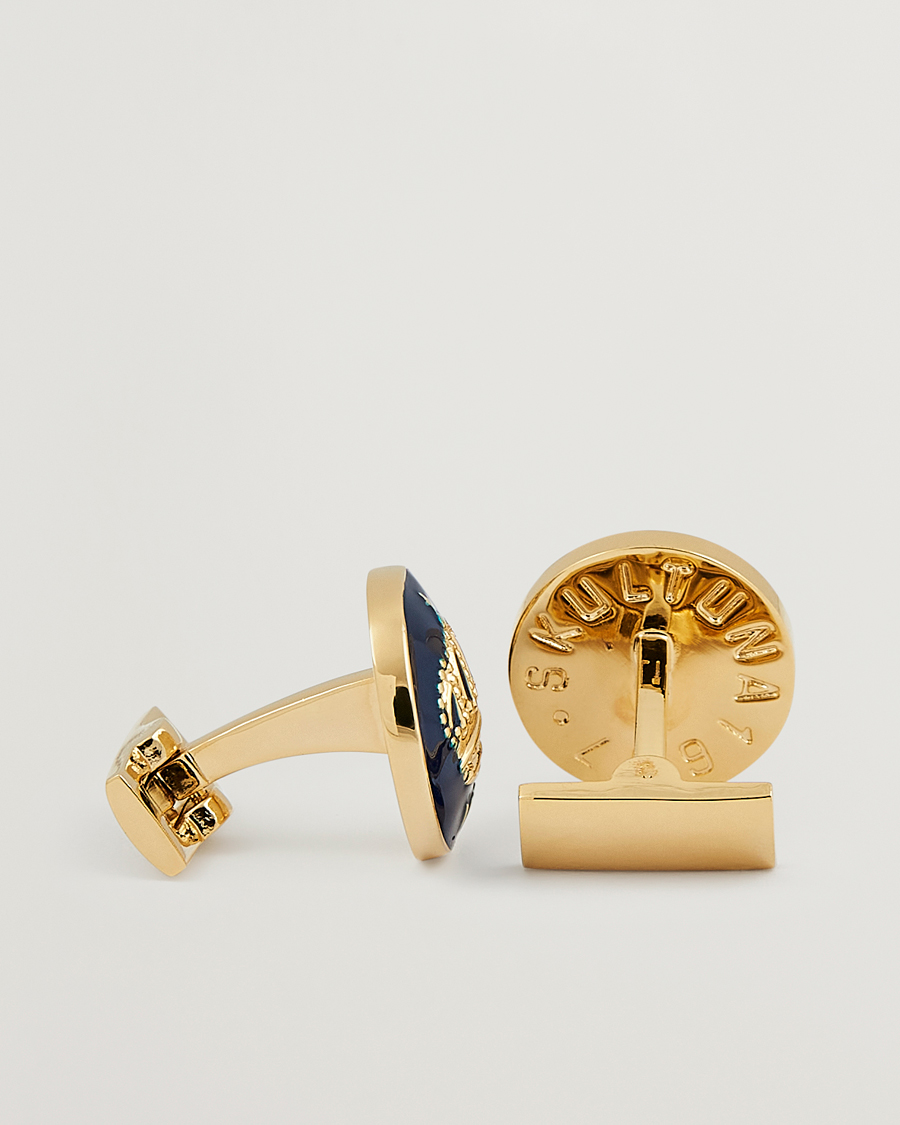 Hombres | Accesorios | Skultuna | Cuff Links The Crown Gold/Royal Blue