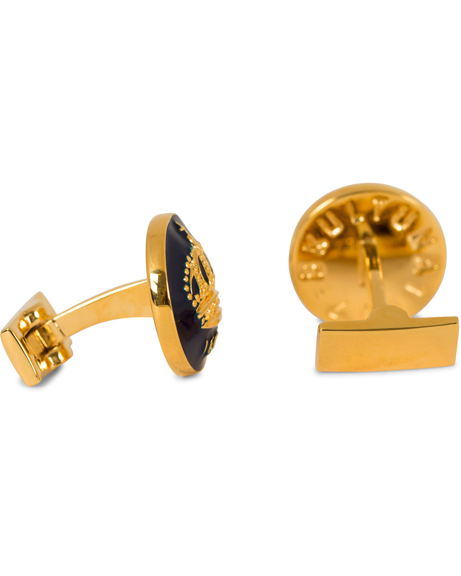 Hombres | Skultuna Cuff Links The Crown Gold/Royal Blue | Skultuna | Cuff Links The Crown Gold/Royal Blue
