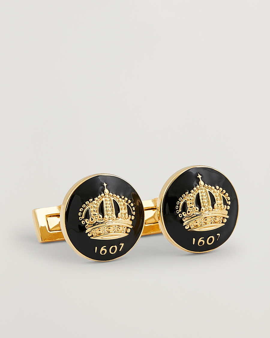 Hombres | Gemelos | Skultuna | Cuff Links The Crown Gold/Baroque Black