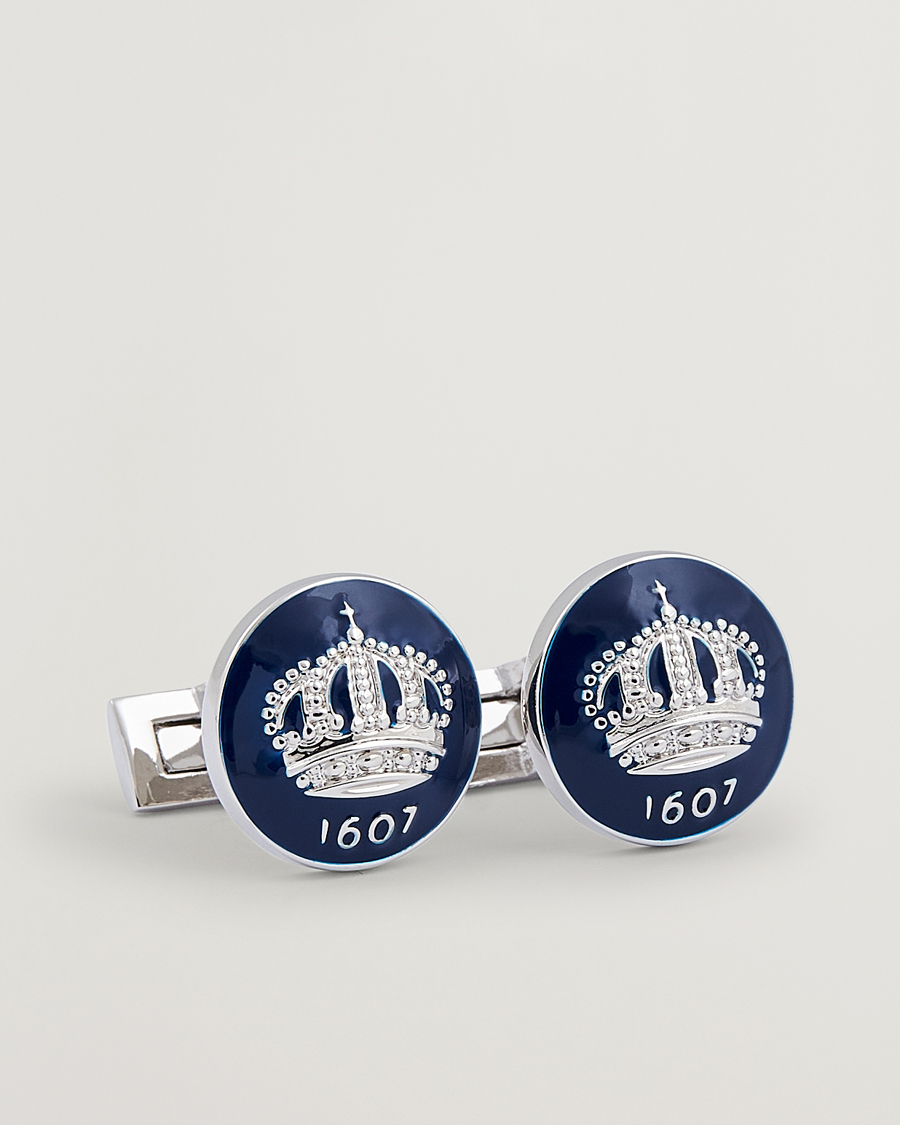 Hombres | Skultuna Cuff Links The Crown Silver/Royal Blue | Skultuna | Cuff Links The Crown Silver/Royal Blue