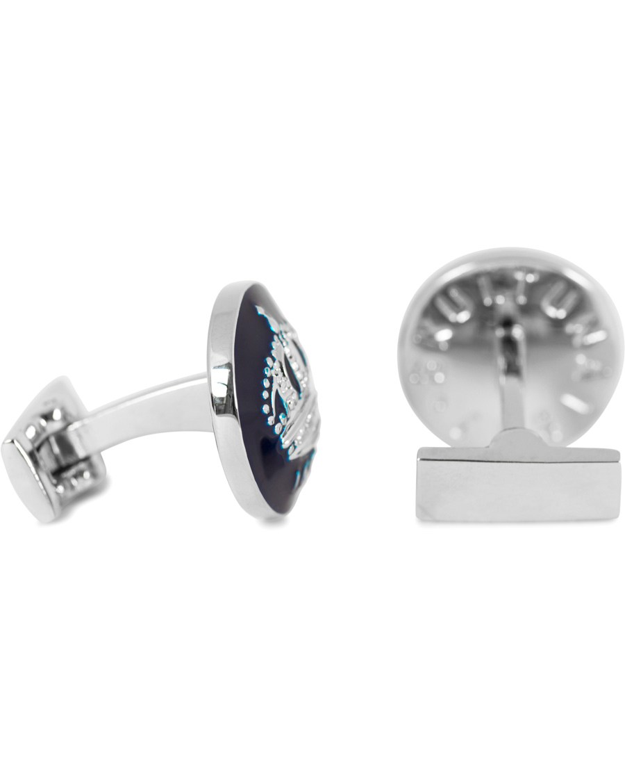 Hombres | Skultuna Cuff Links The Crown Silver/Royal Blue | Skultuna | Cuff Links The Crown Silver/Royal Blue