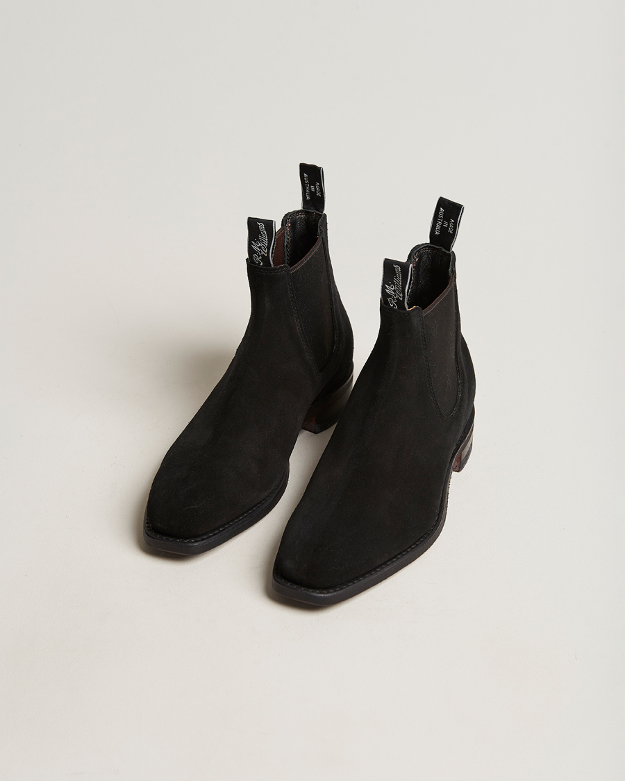 Hombres | Zapatos hechos a mano | R.M.Williams | Blaxland G Boot Suede Black