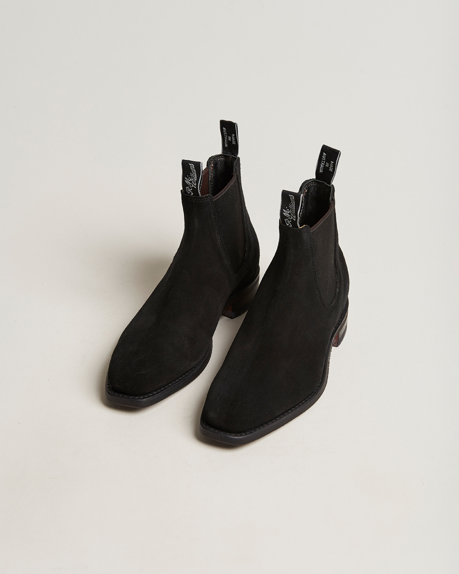Hombres | R.M.Williams Blaxland G Boot Suede Black | R.M.Williams | Blaxland G Boot Suede Black