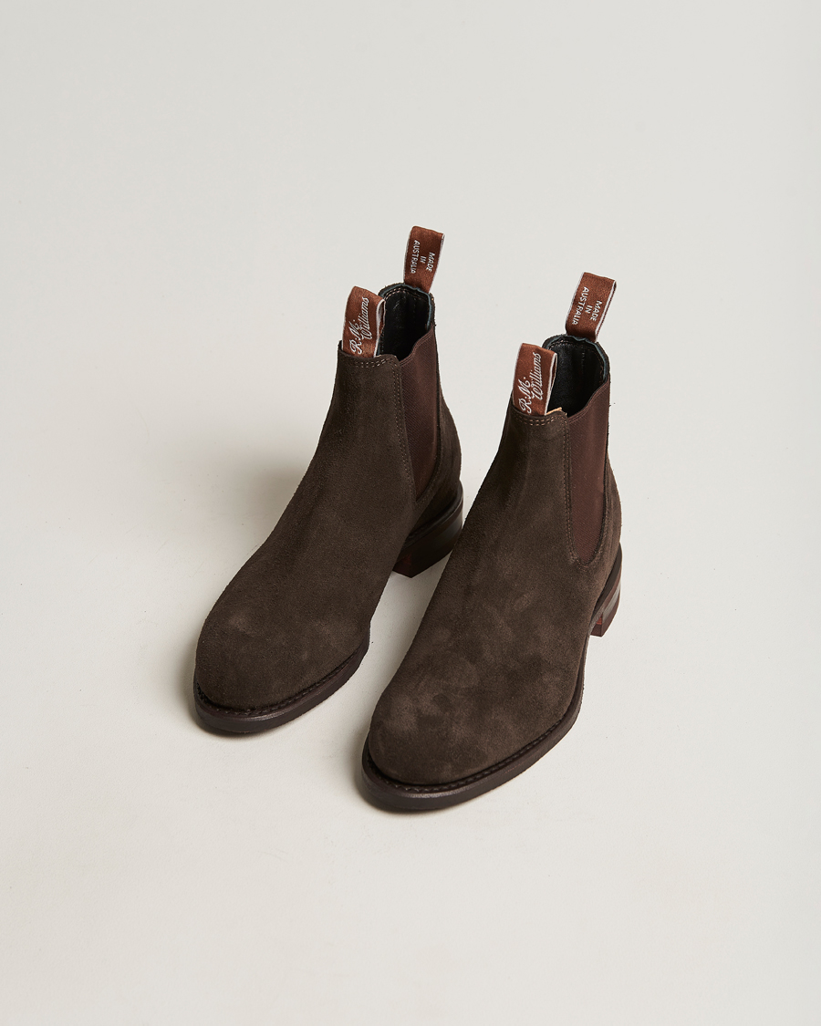 Hombres | R.M.Williams Wentworth G Boot Chocolate Suede | R.M.Williams | Wentworth G Boot Chocolate Suede