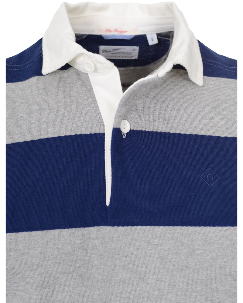 Hombres | Jerséis y prendas de punto | GANT Rugger | Spread Collar Heavy Rugger Grey Melange