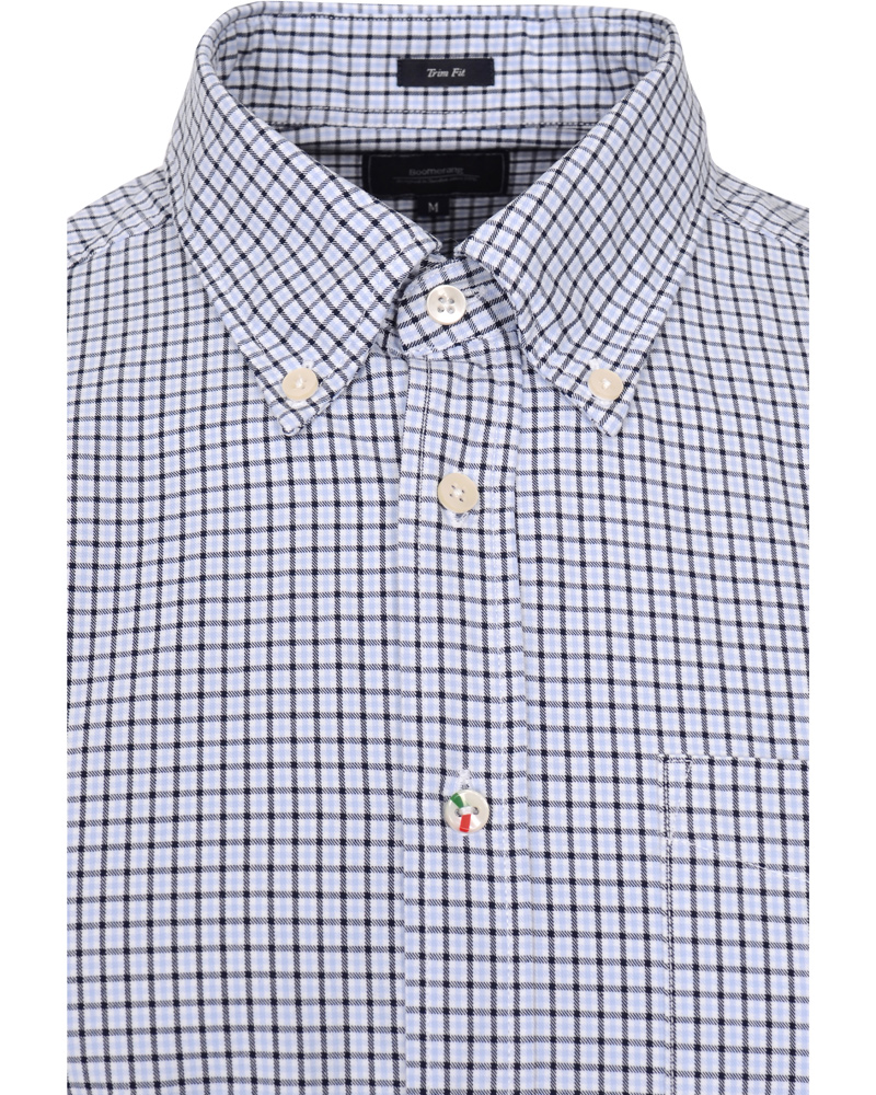 Hombres | Camisas | Boomerang | Trim Fit B.D Twill Check Shirt Cloud Blue